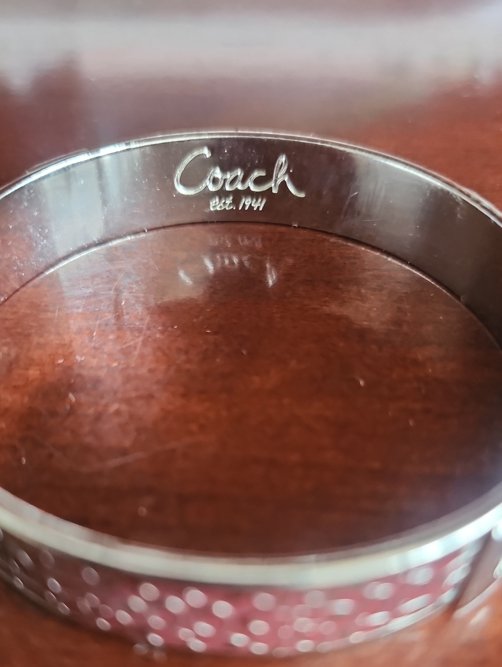 Silver-Tone Patterned Bangle Bracelet - Women's Jewelry - Picture 3 of 3